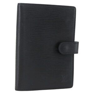 LOUIS VUITTON Epi Agenda PM Day Planner Cover Black R20052 LV Auth BA8370